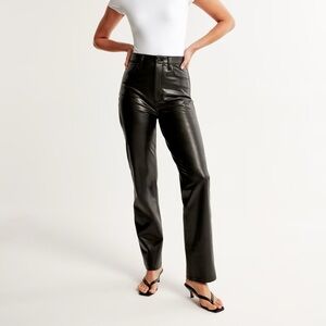 Abercrombie and Fitch Vegan Leather 90s Straight Pant (103)